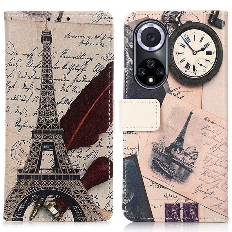 Folio Deksel Huawei Nova 9 / Honor 50 Eiffeltårnet Til Poeten Beskyttelse Deksel