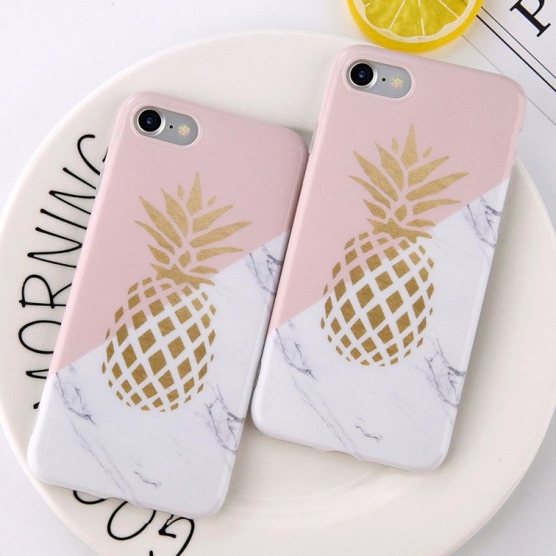 Deksel for iPhone 6 / 6S Marmorert Ananas