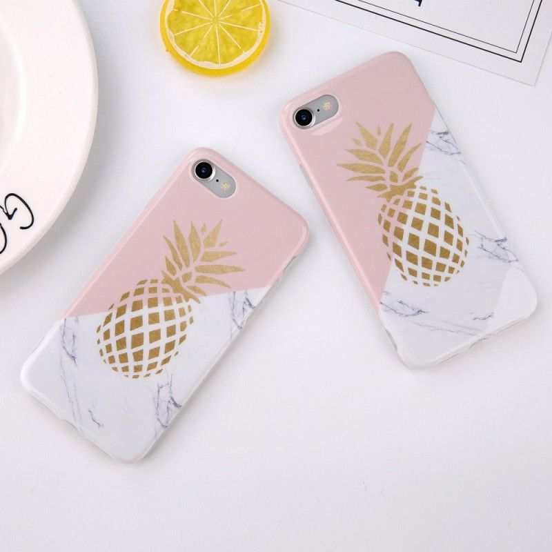 Deksel for iPhone 6 / 6S Marmorert Ananas