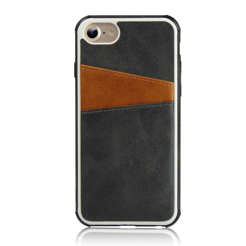 Deksel for iPhone 6 / 6S Svart Tofarget Dobbeltkortholder