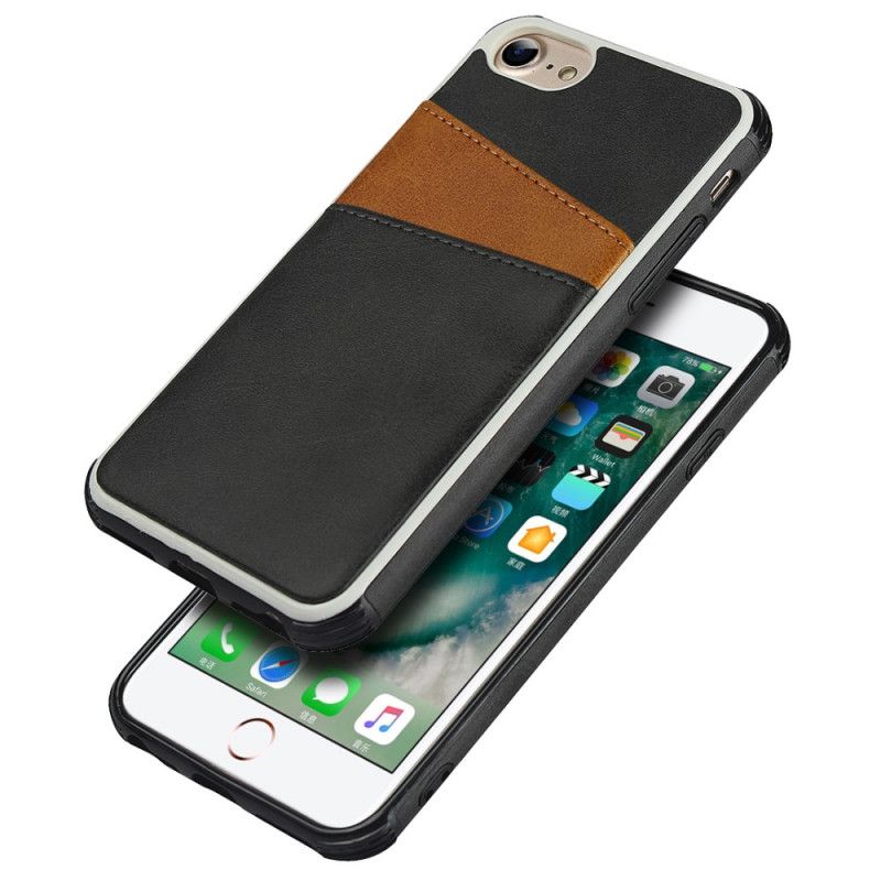 Deksel for iPhone 6 / 6S Svart Tofarget Dobbeltkortholder