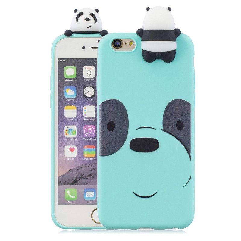 Deksel iPhone 6 / 6S Svart Eric 3D Panda Anti-fall