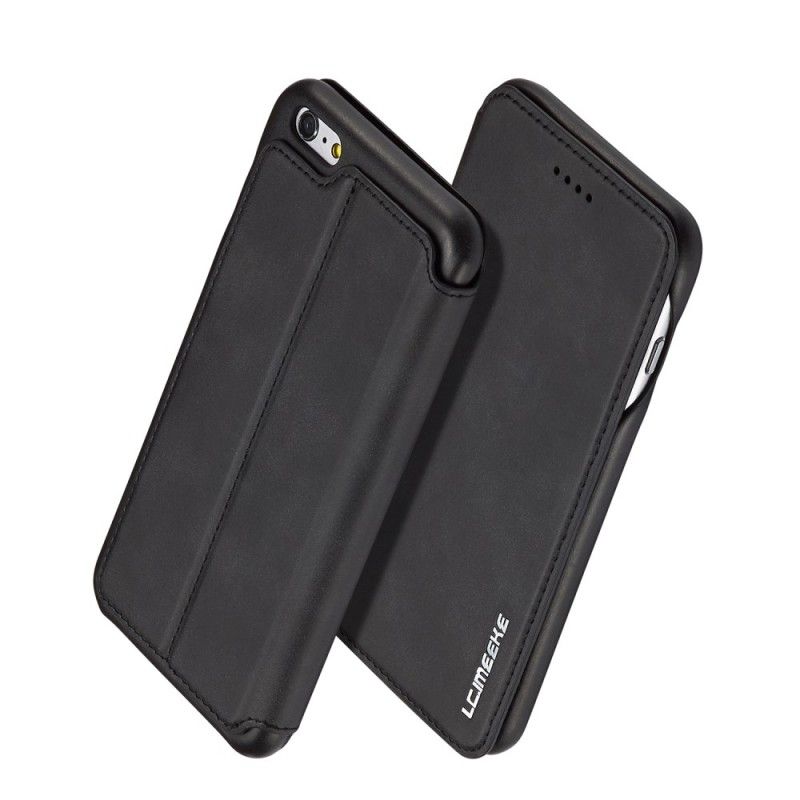 Folio Deksel for iPhone 6 / 6S Svart Lc.Imeeke Skinneffekt