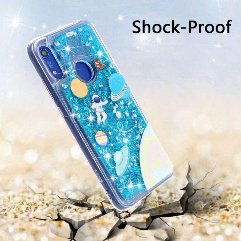 Deksel Huawei Y6 2019 Glitter Astronaut Anti-fall