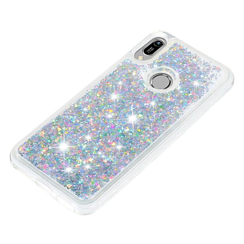 Deksel Huawei Y6 2019 Lyseblå Glitterpulver Anti-fall