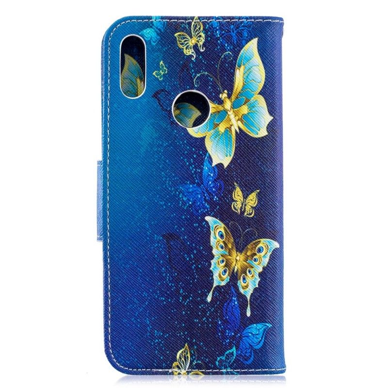 Folio Deksel for Huawei Y6 2019 Magenta Sommerfugler Om Natten