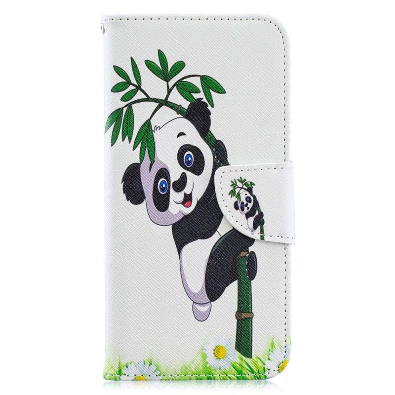 Folio Deksel for Huawei Y6 2019 Panda På Bambus