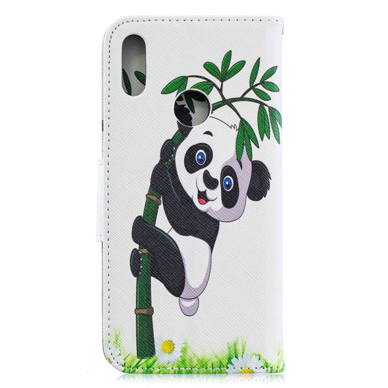 Folio Deksel for Huawei Y6 2019 Panda På Bambus