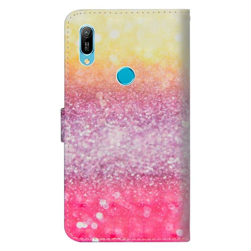 Folio Deksel Huawei Y6 2019 Gradient Magenta Glitter