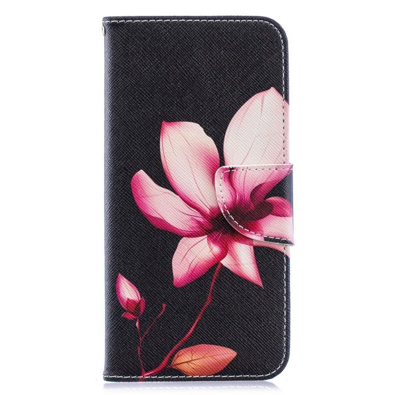 Folio Deksel Huawei Y6 2019 Rosa Blomst Anti-fall