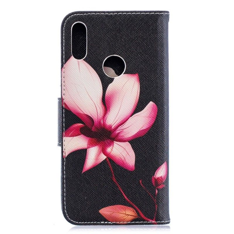 Folio Deksel Huawei Y6 2019 Rosa Blomst Anti-fall