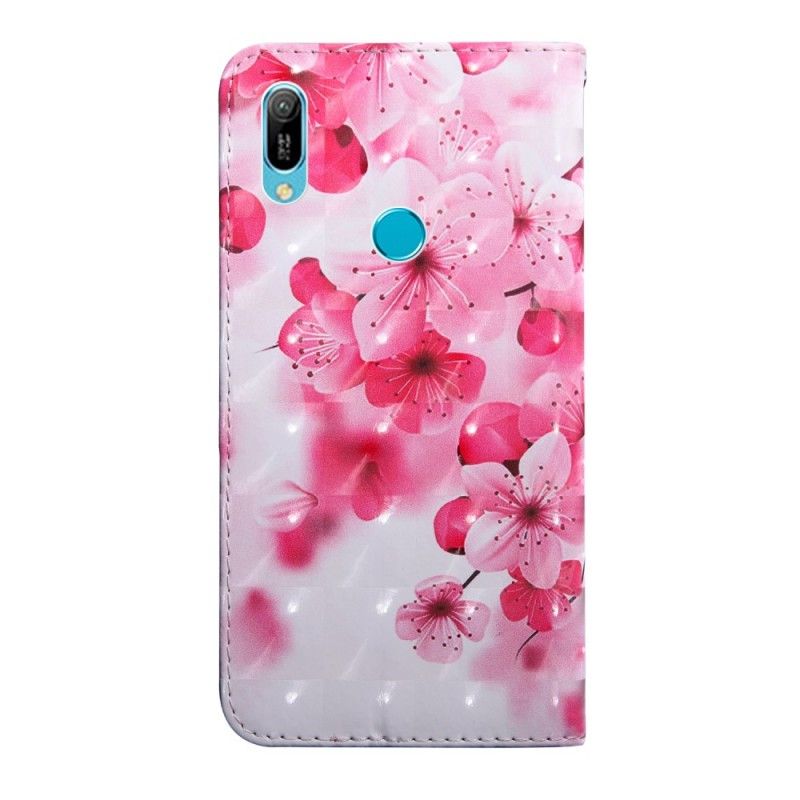 Folio Deksel Huawei Y6 2019 Rosa Blomster Beskyttelse