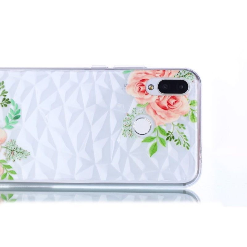 Deksel Huawei P Smart Plus Diamanttekstur Og Blomster Beskyttelse