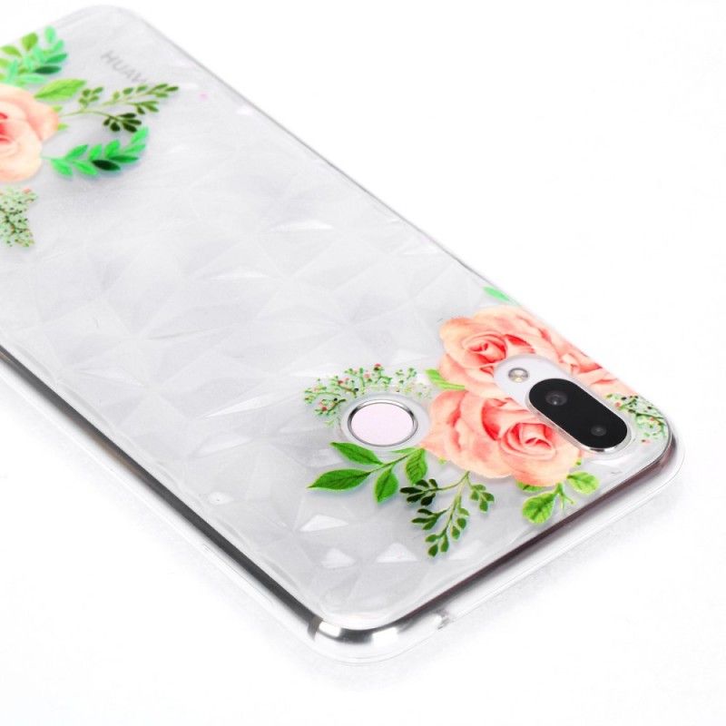 Deksel Huawei P Smart Plus Diamanttekstur Og Blomster Beskyttelse