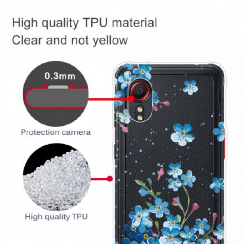 Deksel Samsung Galaxy Xcover 5 Blå Blomster