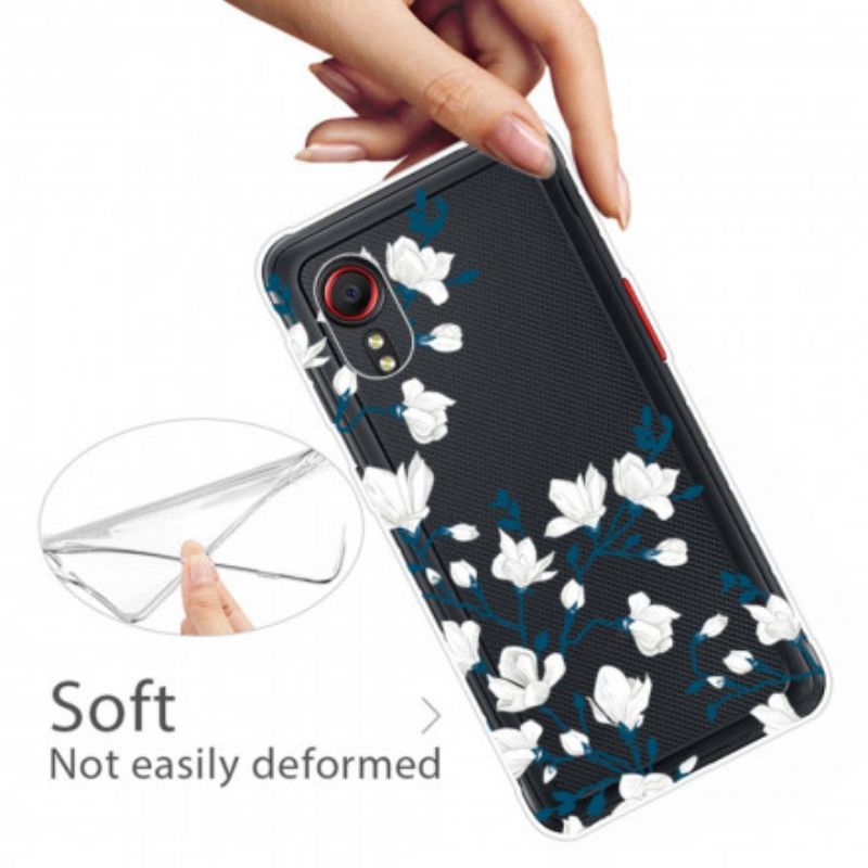 Deksel Til Samsung Galaxy Xcover 5 Hvite Blomster