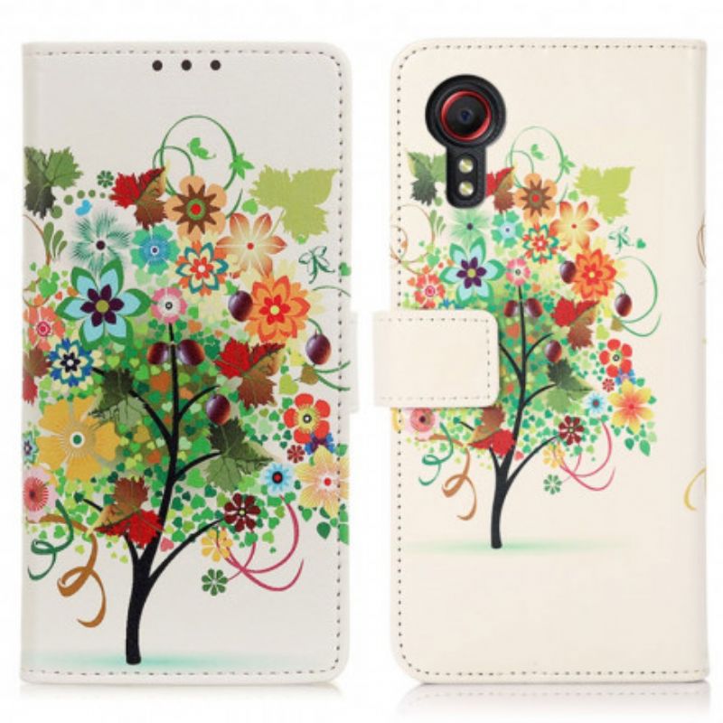 Folio Deksel Samsung Galaxy Xcover 5 Blomstrende Tre