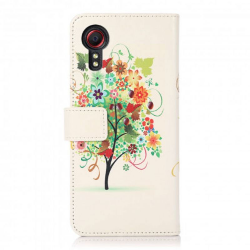 Folio Deksel Samsung Galaxy Xcover 5 Blomstrende Tre