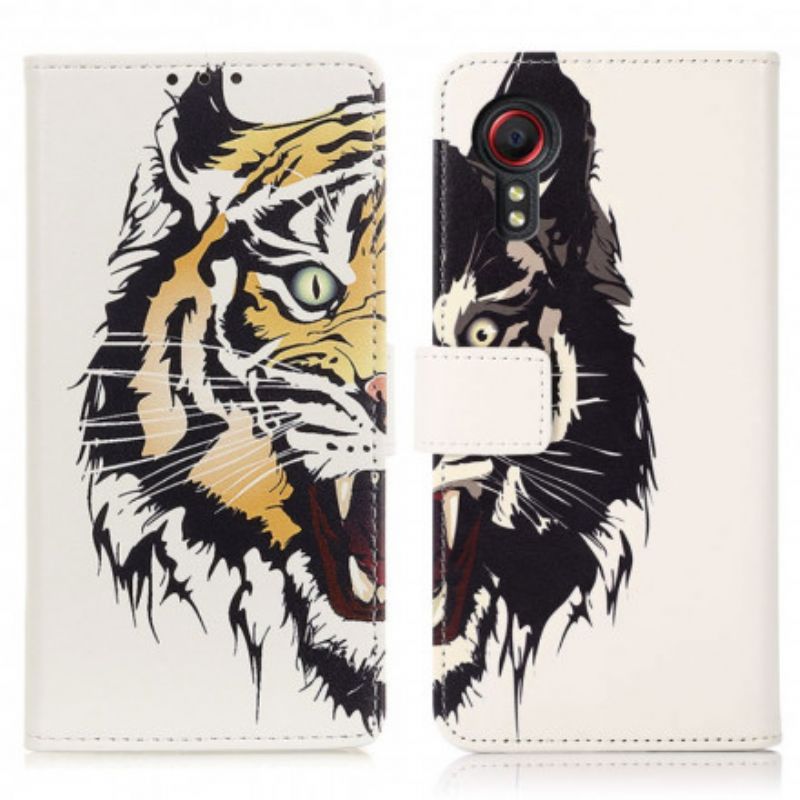 Folio Deksel Samsung Galaxy Xcover 5 Fierce Tiger Beskyttelse Deksel