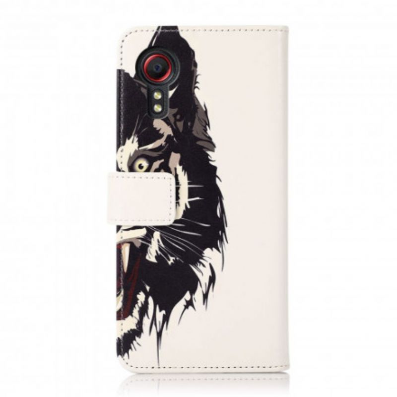 Folio Deksel Samsung Galaxy Xcover 5 Fierce Tiger Beskyttelse Deksel