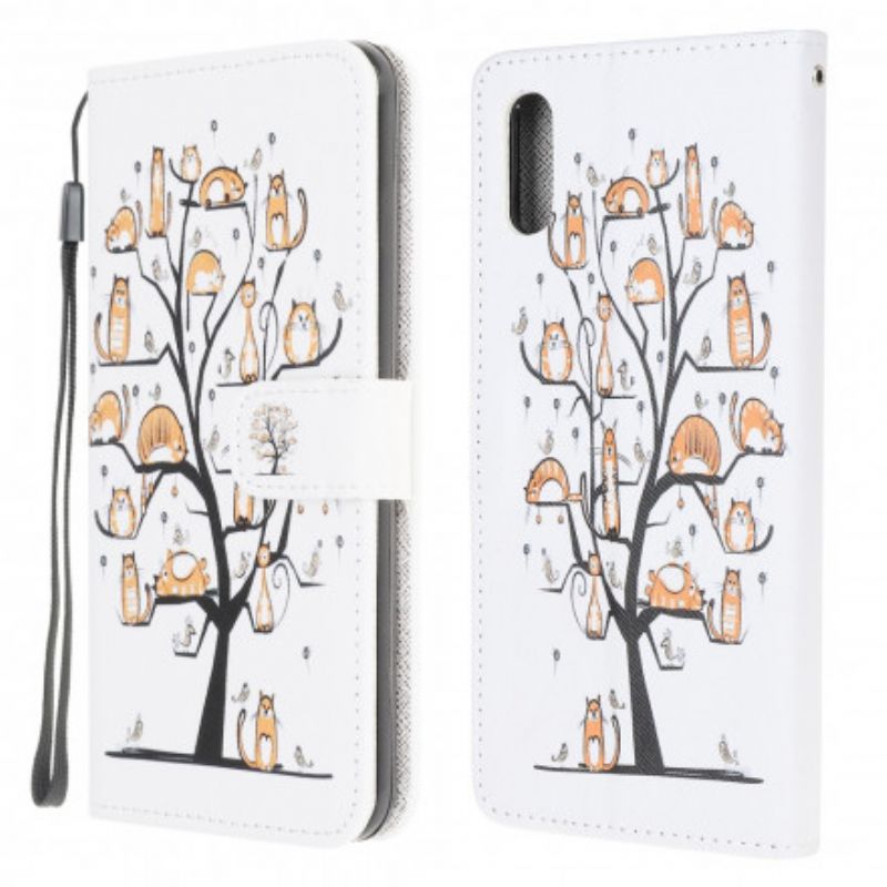 Folio Deksel Samsung Galaxy Xcover 5 Funky Cats Strappy Beskyttelse Deksel