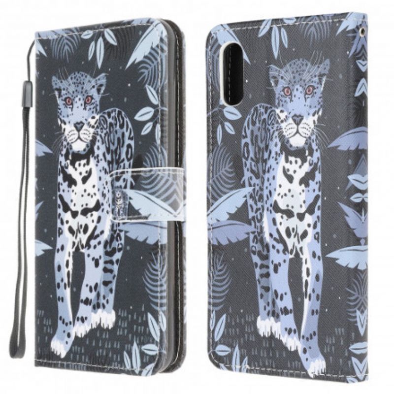 Folio Deksel Samsung Galaxy Xcover 5 Leopard Strappy