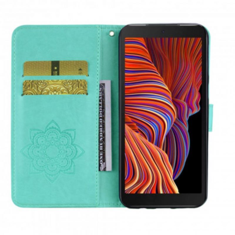 Folio Deksel Samsung Galaxy Xcover 5 Owl Mandala And Lanyard