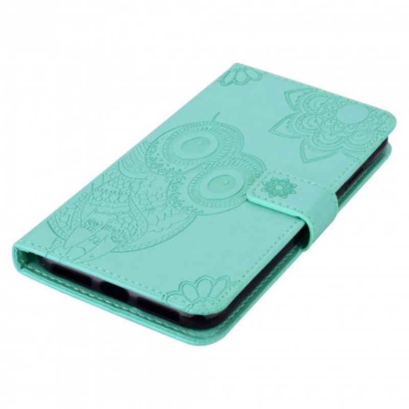 Folio Deksel Samsung Galaxy Xcover 5 Owl Mandala And Lanyard