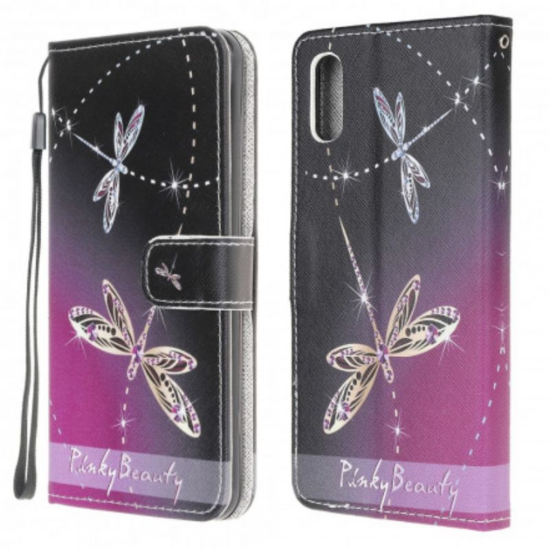 Folio Deksel Samsung Galaxy Xcover 5 Strappy Dragonflies Beskyttelse Deksel