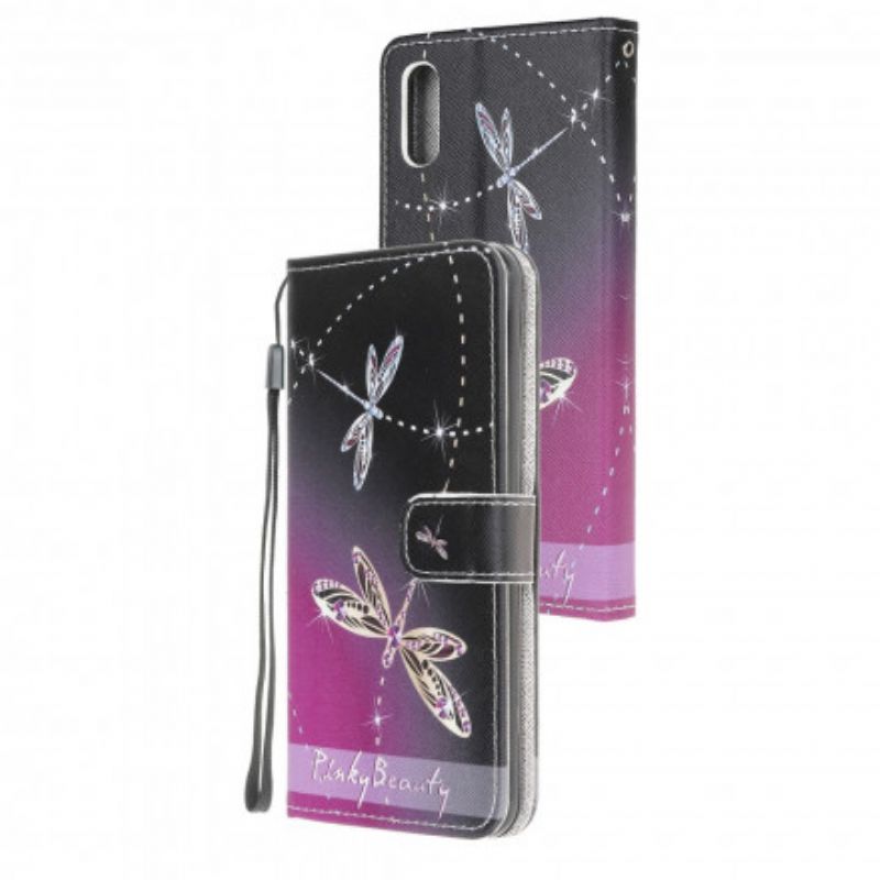 Folio Deksel Samsung Galaxy Xcover 5 Strappy Dragonflies Beskyttelse Deksel