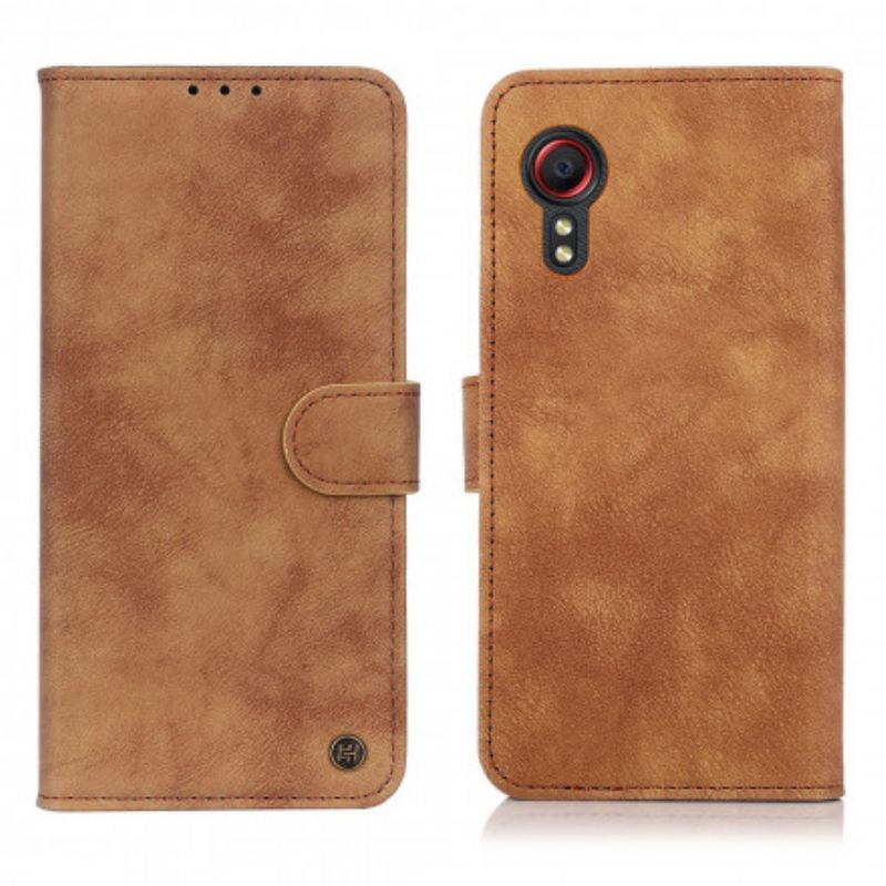 Folio Deksel Samsung Galaxy Xcover 5 Style Leather Vintage Rivet Beskyttelse Deksel