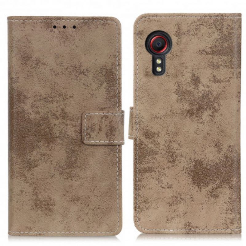 Folio Deksel Samsung Galaxy Xcover 5 Vintage Kunstskinn