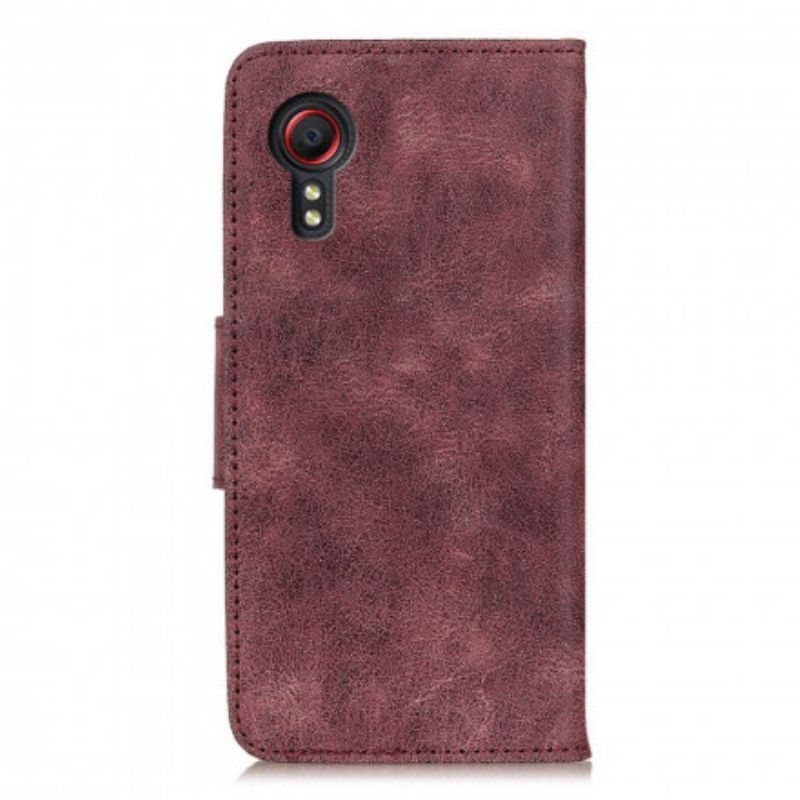 Folio Deksel Samsung Galaxy Xcover 5 Vintage Split Leather