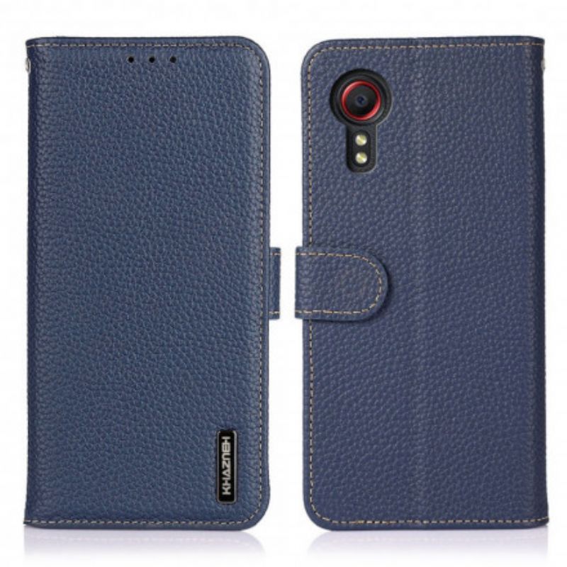 Folio Deksel Til Samsung Galaxy Xcover 5 Khazneh Lychee Leather