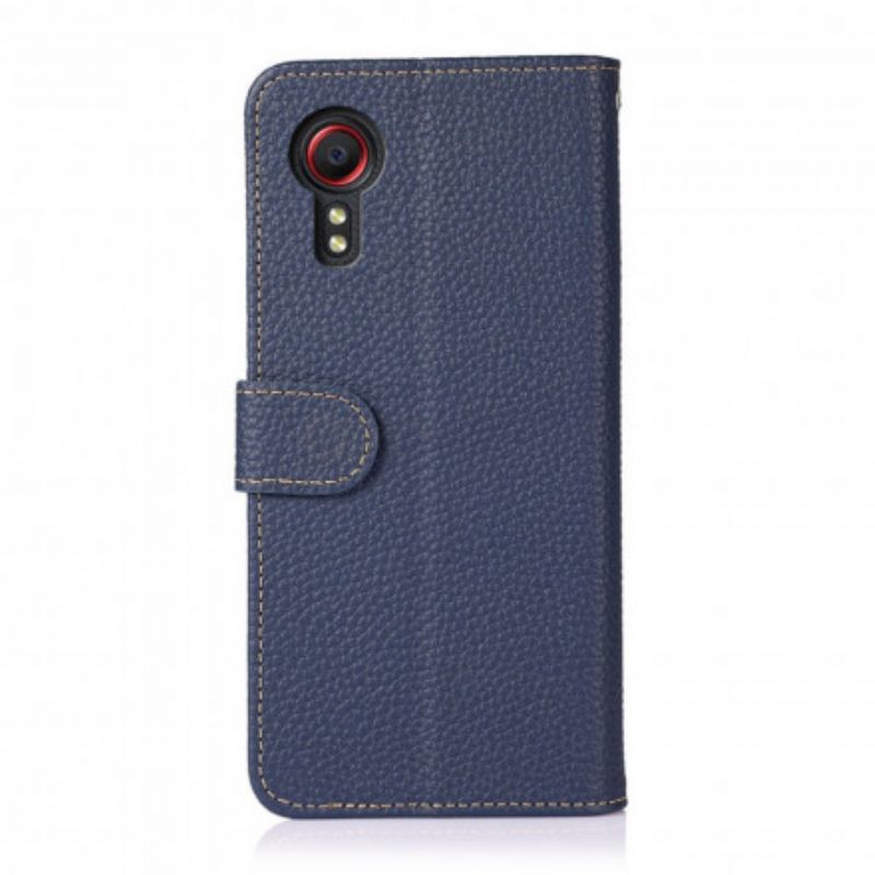 Folio Deksel Til Samsung Galaxy Xcover 5 Khazneh Lychee Leather