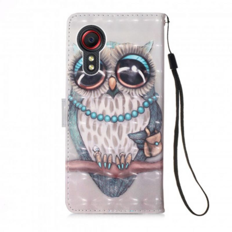 Lærdeksel Folio Deksel Samsung Galaxy Xcover 5 Miss Owl