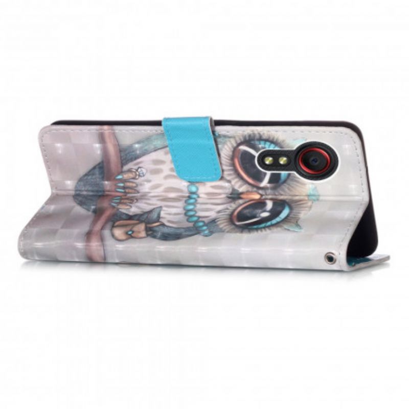 Lærdeksel Folio Deksel Samsung Galaxy Xcover 5 Miss Owl