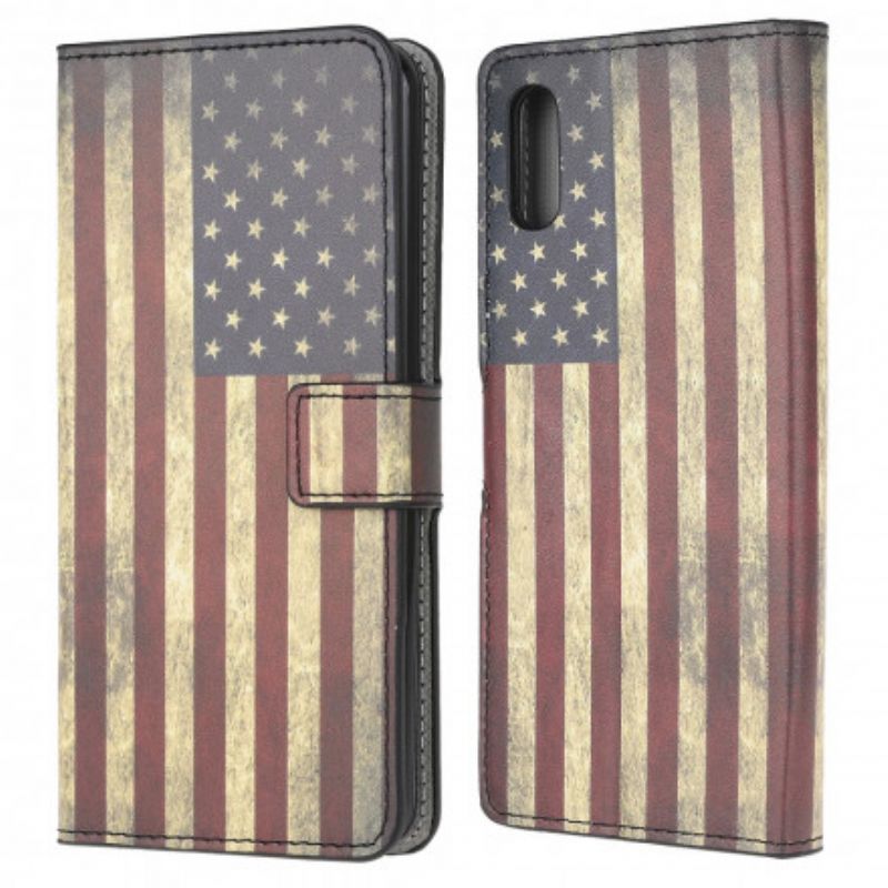 Lærdeksel Folio Deksel Samsung Galaxy Xcover 5 Mobildeksel Usa Flagg