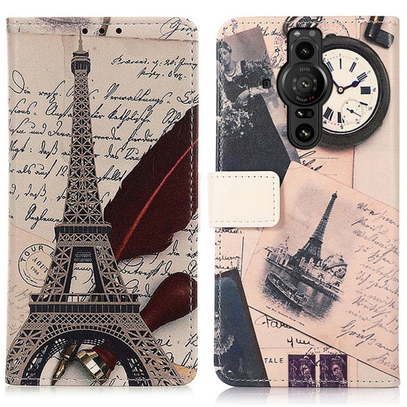 Folio Deksel Sony Xperia Pro-i Eiffeltårnet Til Poeten
