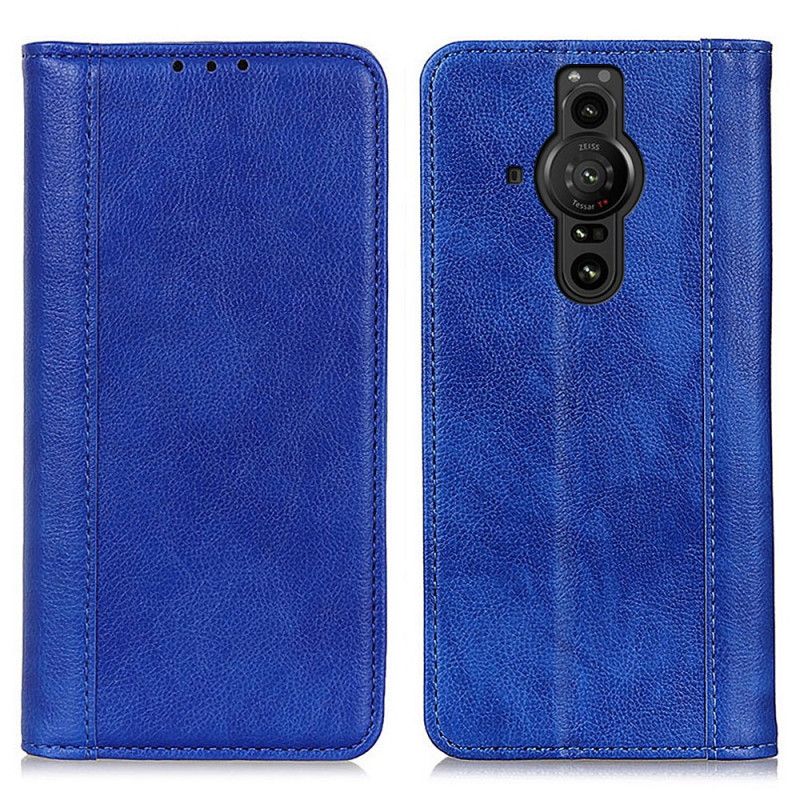 Folio Deksel Sony Xperia Pro-i Elegance Split Litchi Leather Beskyttelse Deksel