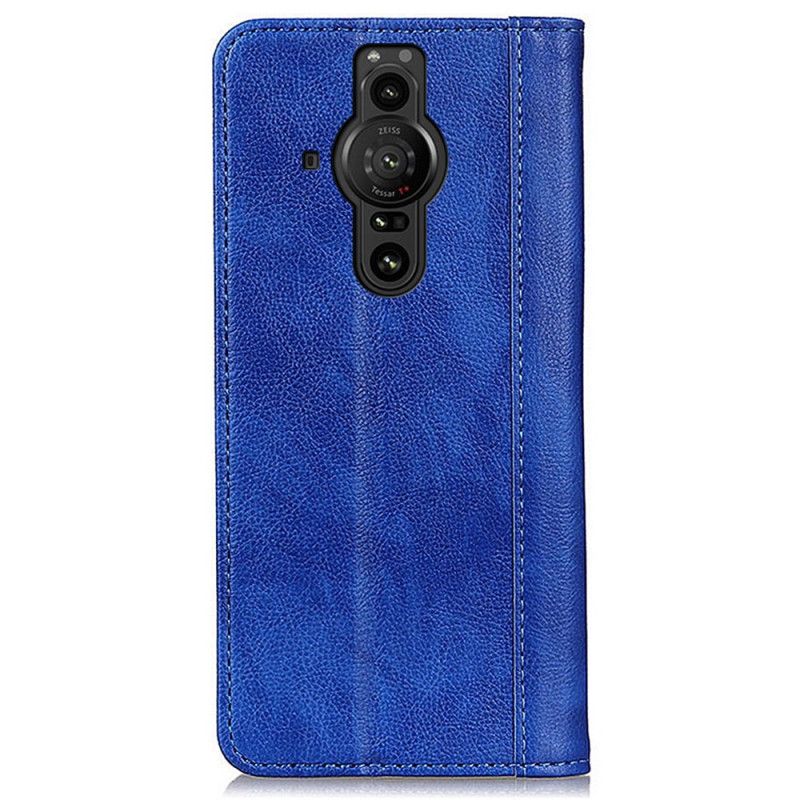 Folio Deksel Sony Xperia Pro-i Elegance Split Litchi Leather Beskyttelse Deksel