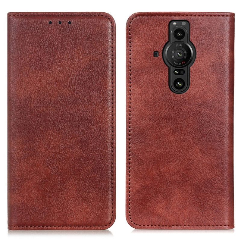 Folio Deksel Sony Xperia Pro-i Litchi Split Leather Beskyttelse Deksel