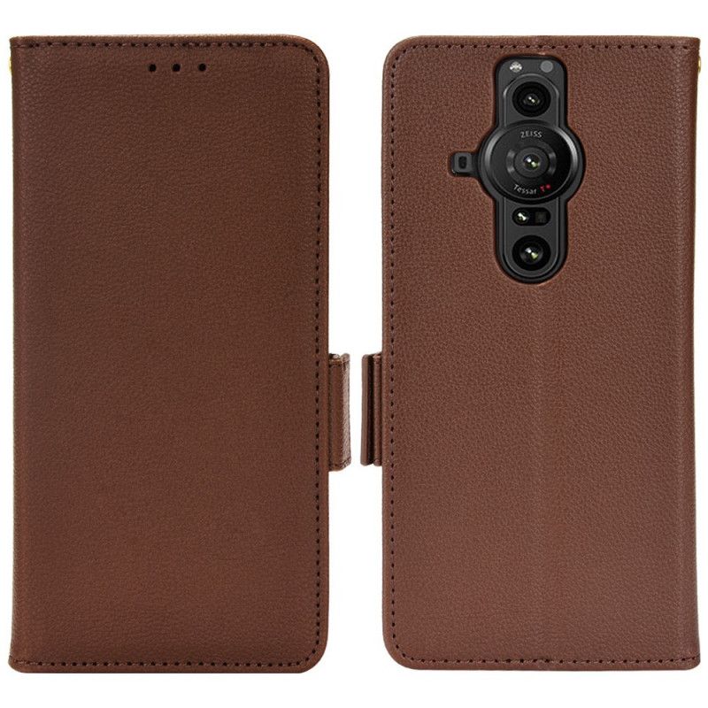 Folio Deksel Sony Xperia Pro-i Premium Litchi Leather Effect