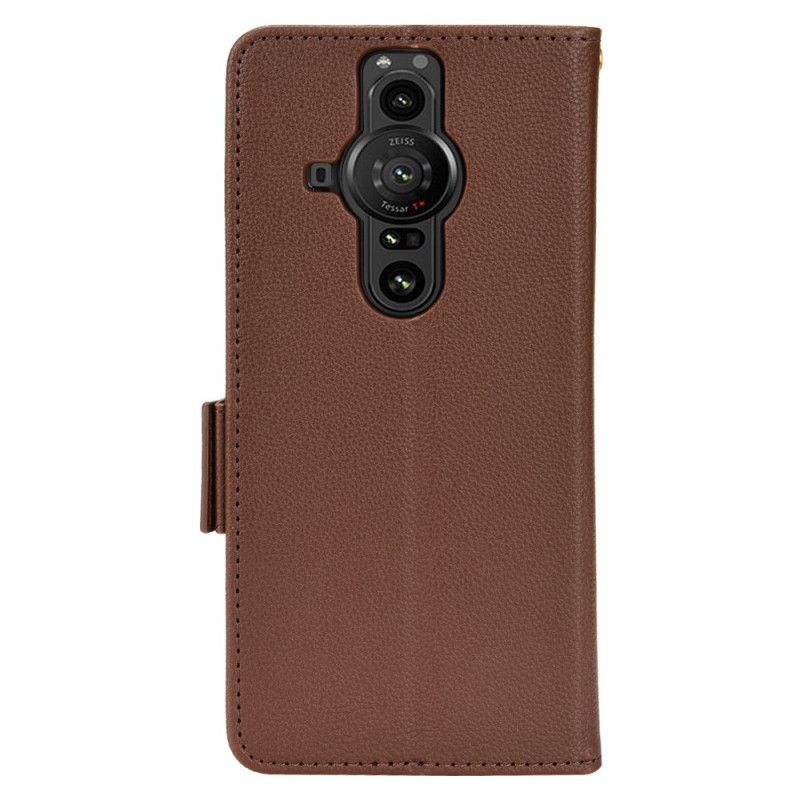 Folio Deksel Sony Xperia Pro-i Premium Litchi Leather Effect