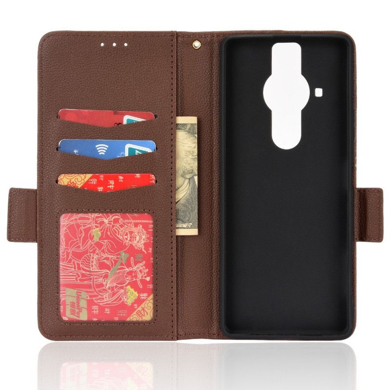 Folio Deksel Sony Xperia Pro-i Premium Litchi Leather Effect