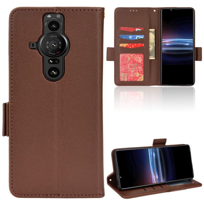 Folio Deksel Sony Xperia Pro-i Premium Litchi Leather Effect