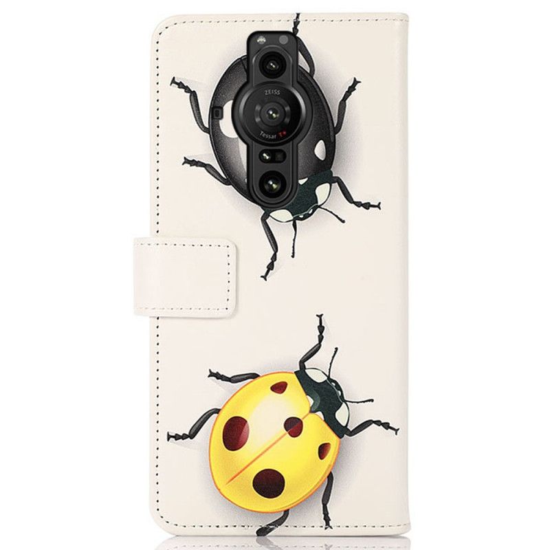 Lærdeksel Folio Deksel Sony Xperia Pro-i Mobildeksel Ladybugs