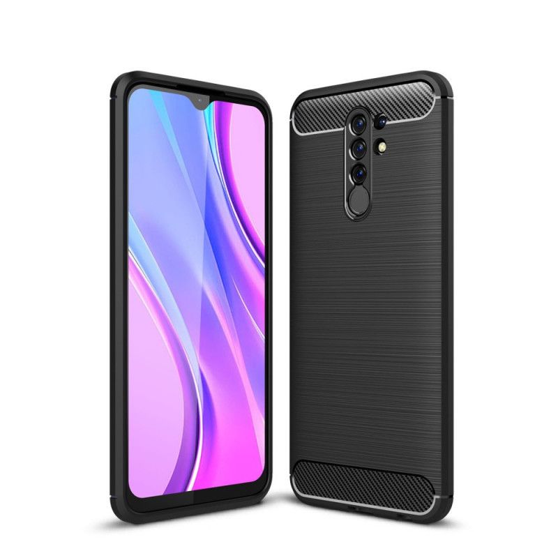 Deksel for Xiaomi Redmi 9 Svart Børstet Karbonfiber