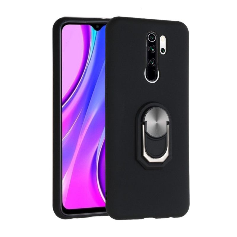 Deksel Xiaomi Redmi 9 Svart Metallisert Ringstøtte