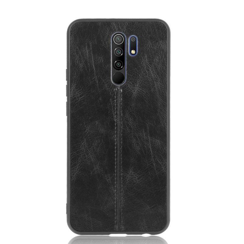 Deksel Xiaomi Redmi 9 Svart Mobildeksel Sydd Skinneffekt